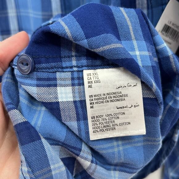 Sun + Stone Men's Long Sleeve Button Front with Hoodie - Snyder Patch - XXL NWT - Picture 4 of 6